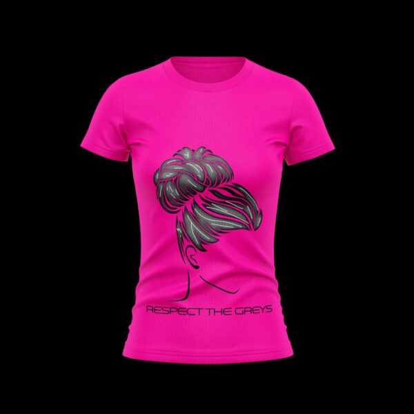 Women’s Bun Silhouette Monochrome T-Shirt (Hot Pink)