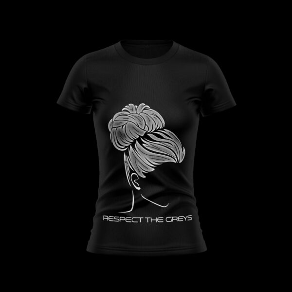 Women’s Bun Silhouette Monochrome T-Shirt (Black)