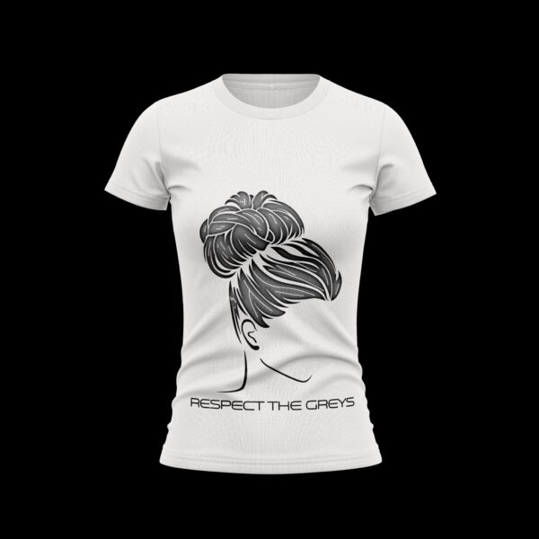 Women’s Bun Silhouette Monochrome T‑Shirt (White)