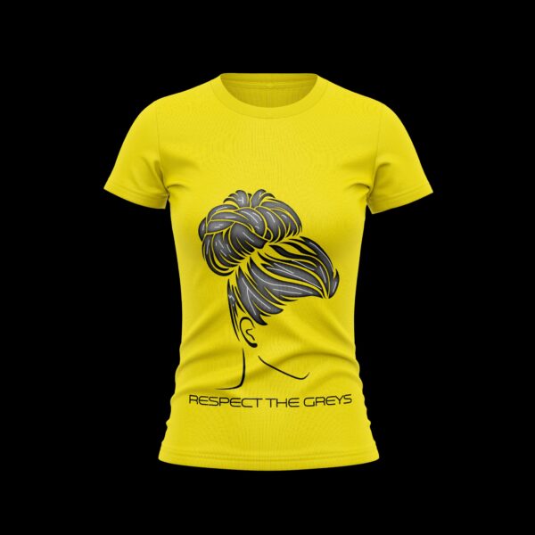 Women’s Bun Silhouette Monochrome T-Shirt (Yellow)