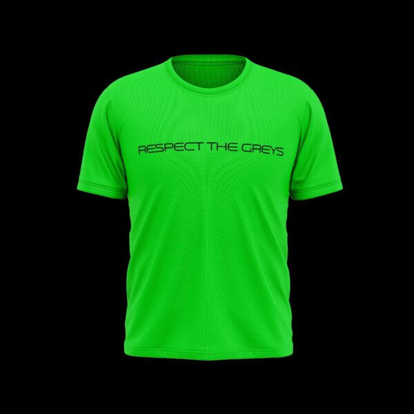 Respect The Greys Core Logo T‑Shirt (Neon Green)