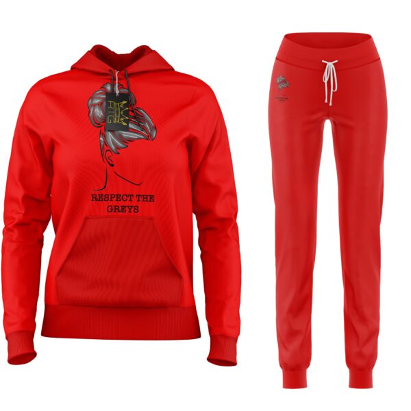 Women’s Bun Graphic Sweatsuit (Red)